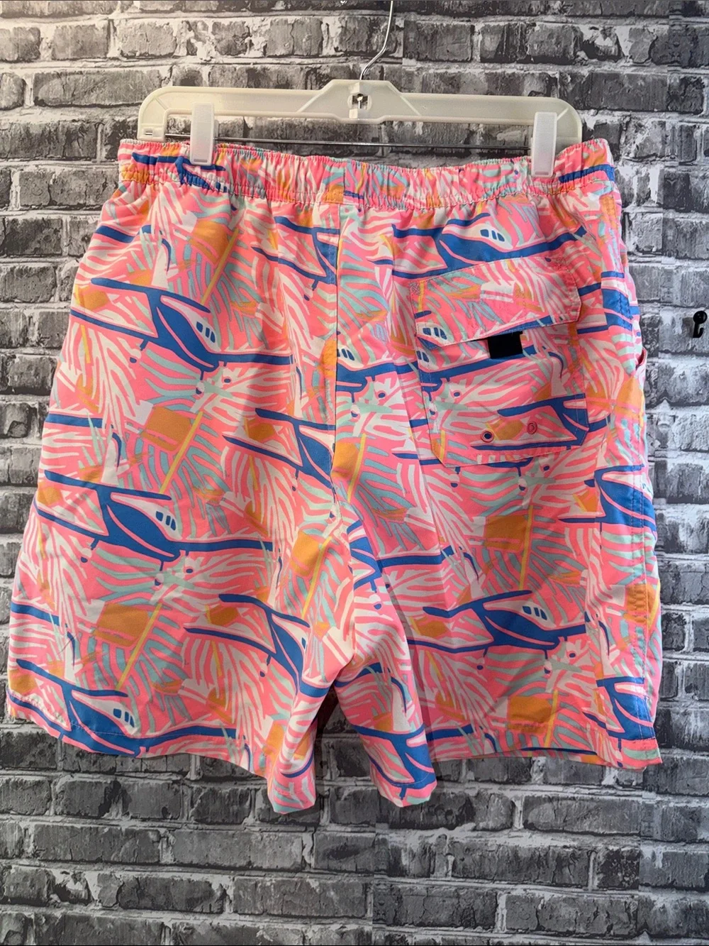 Vineyard Vines Pink Tropical Palm & Whale Print Swim Shorts